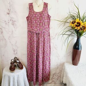 Sahalie pretty pink print maxi dress